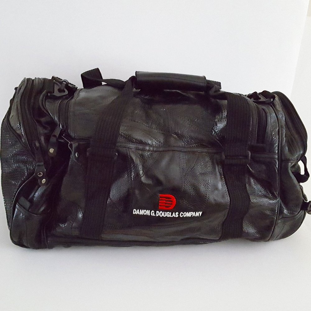 Patchwork Leather Duffle Bag Weekender Luggage *P… - image 1